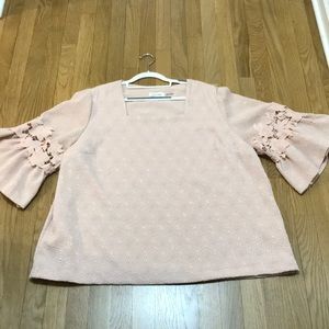 Calvin Klein Blouse with Floral Sleeves Size 2x. Never worn